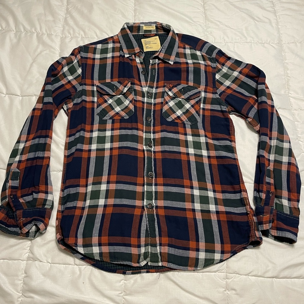 American Eagle Plaid Button Down - image 1
